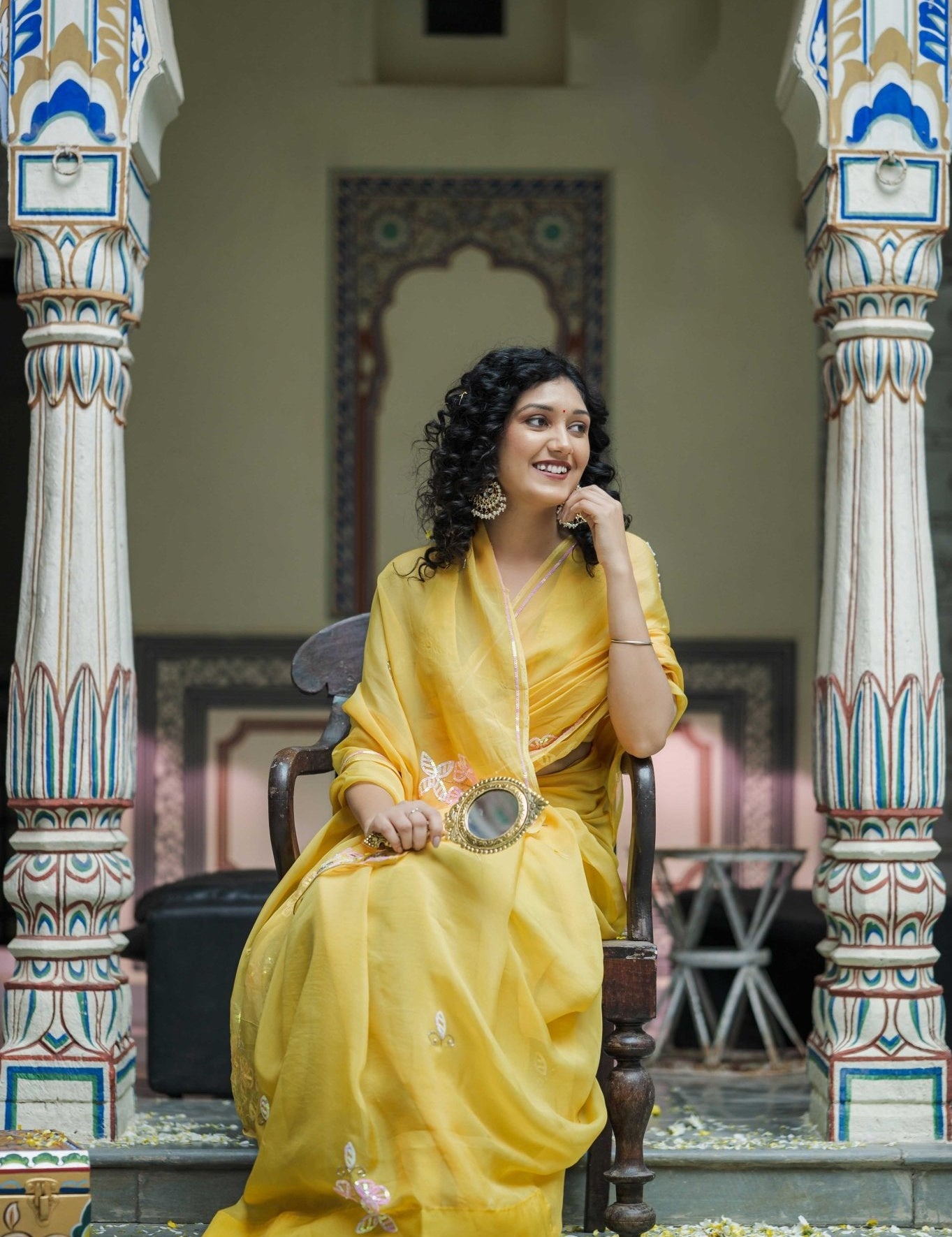 Charu Yellow Tari Saree - House of Baisa