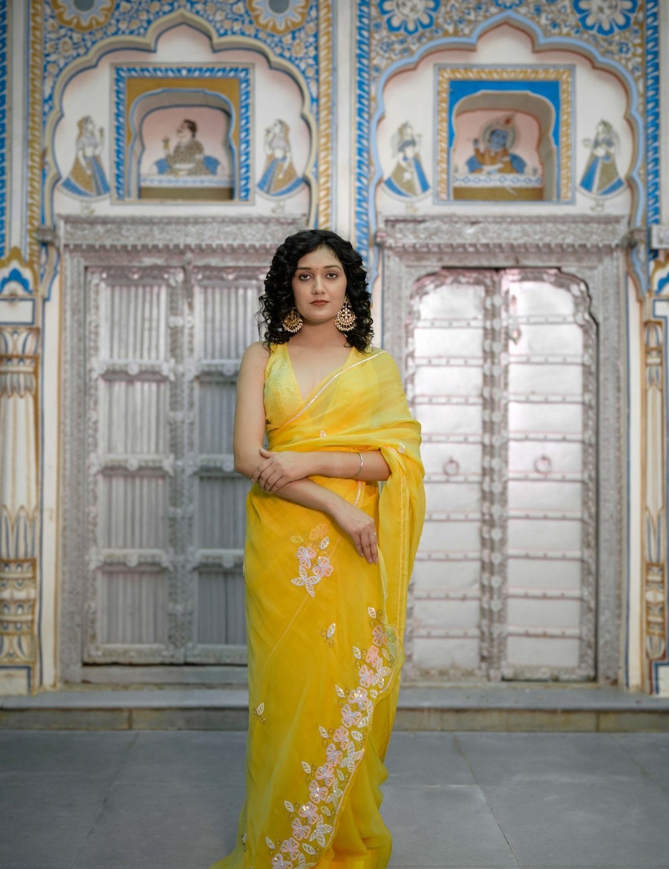 Charu Yellow Tari Saree - House of Baisa