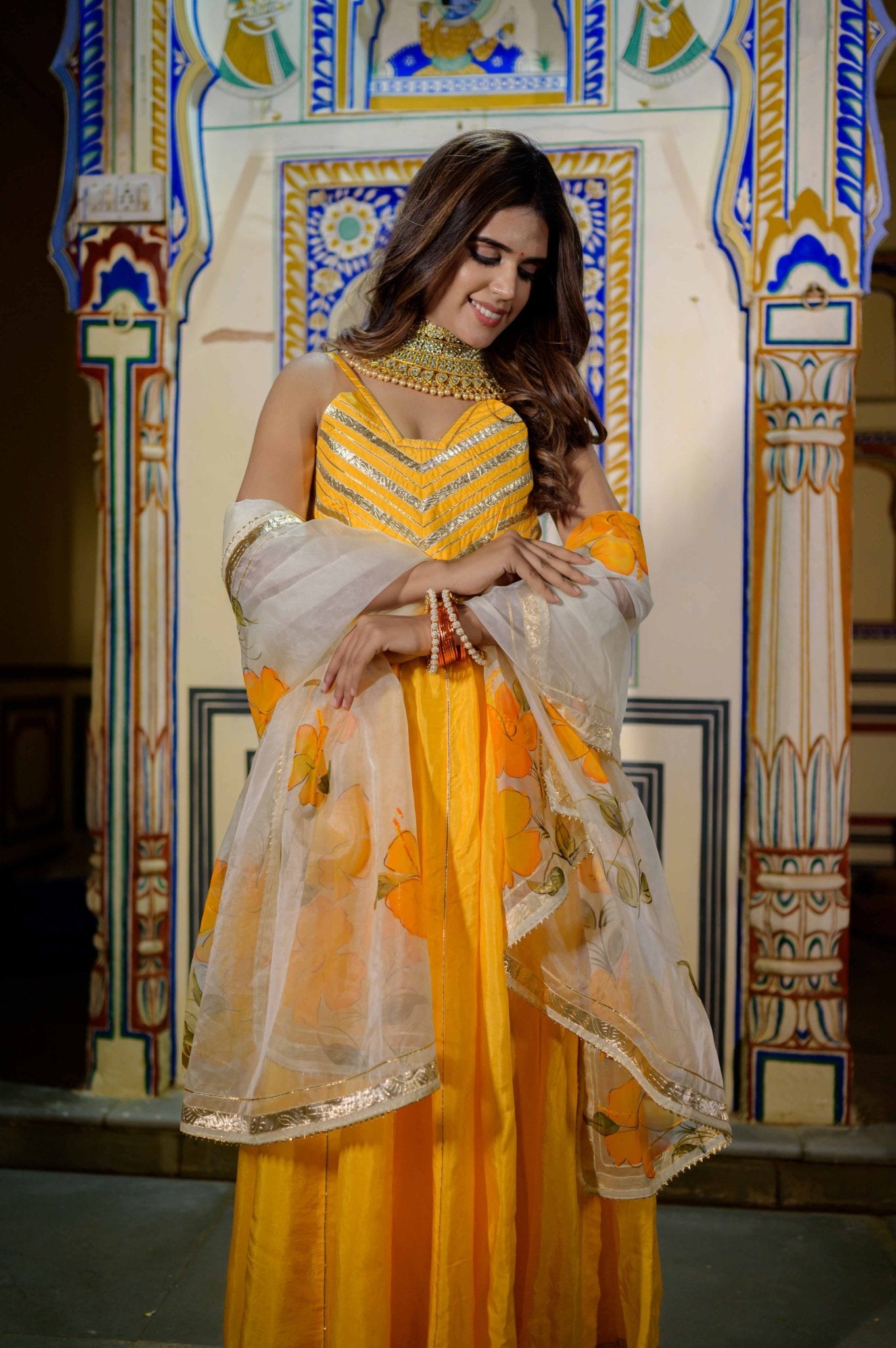 Elegant Orange Lehenga for Haldi & Mehendi – Aalaya Kesari Edition - House of Baisa