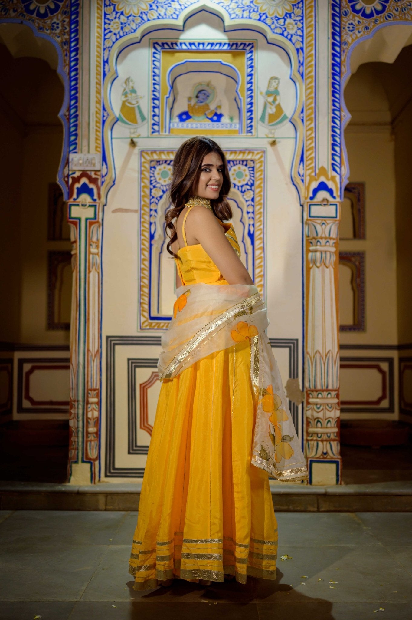 Elegant Orange Lehenga for Haldi & Mehendi – Aalaya Kesari Edition - House of Baisa