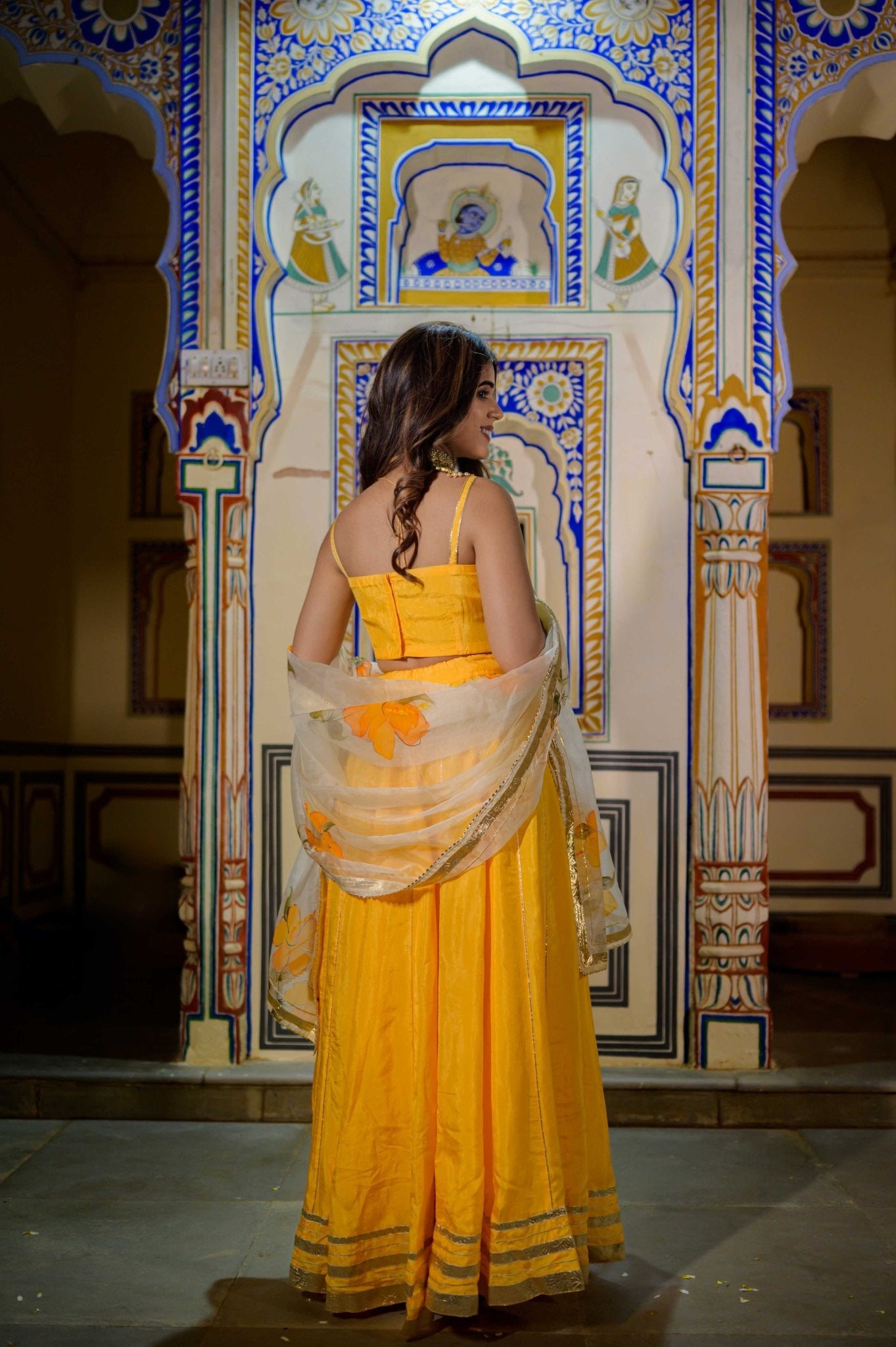 Elegant Orange Lehenga for Haldi & Mehendi – Aalaya Kesari Edition - House of Baisa