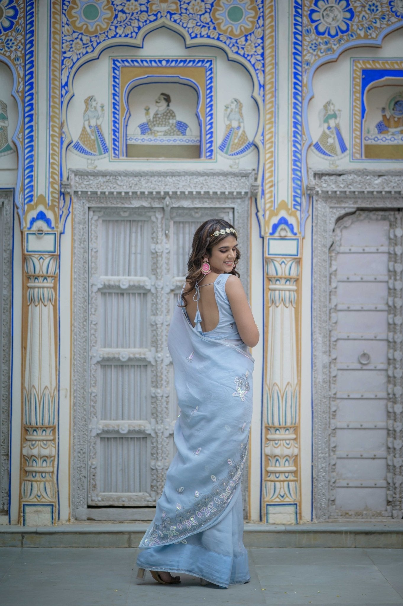 Gahna Blue Tari Saree - House of Baisa