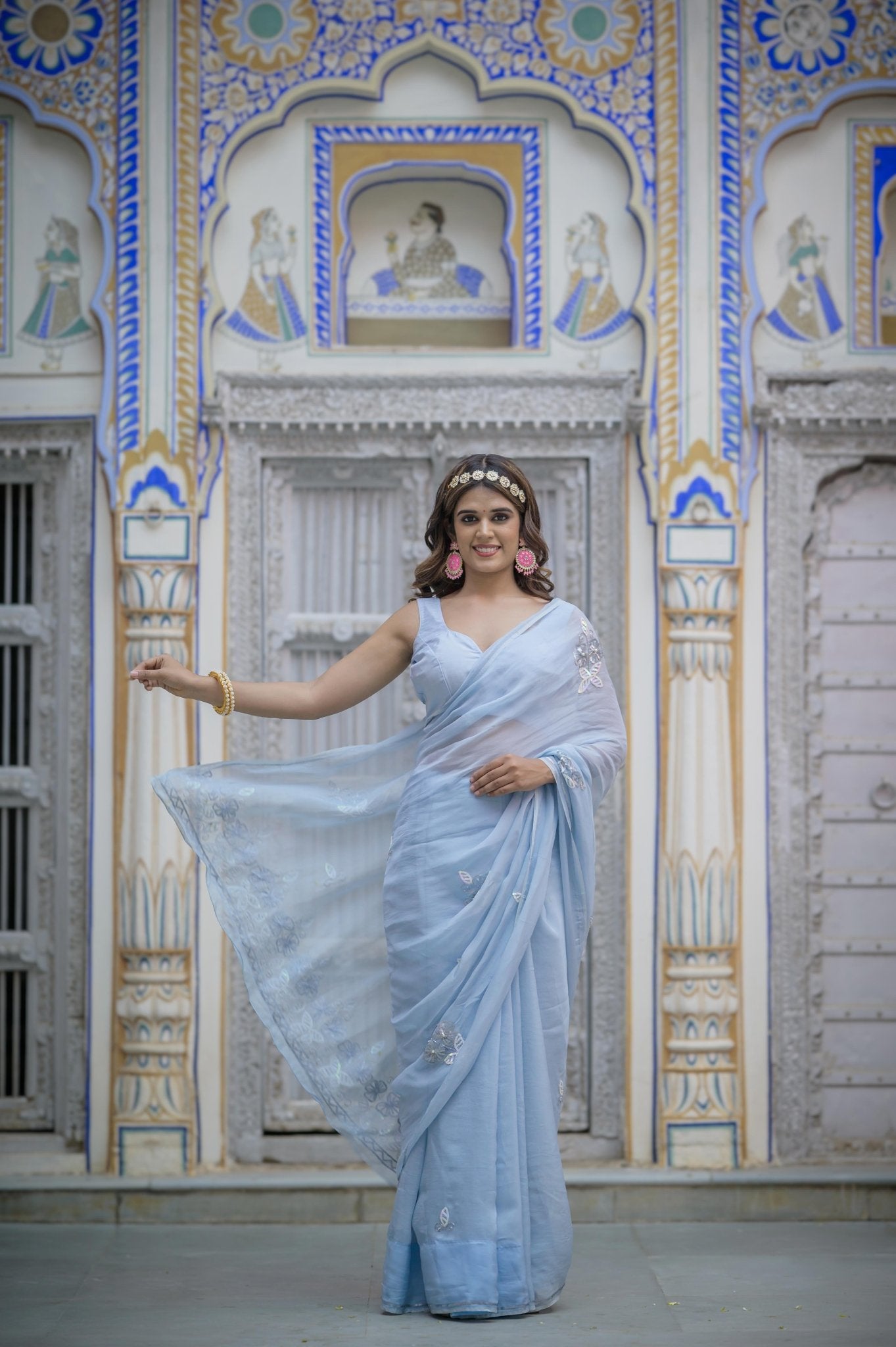 Gahna Blue Tari Saree - House of Baisa
