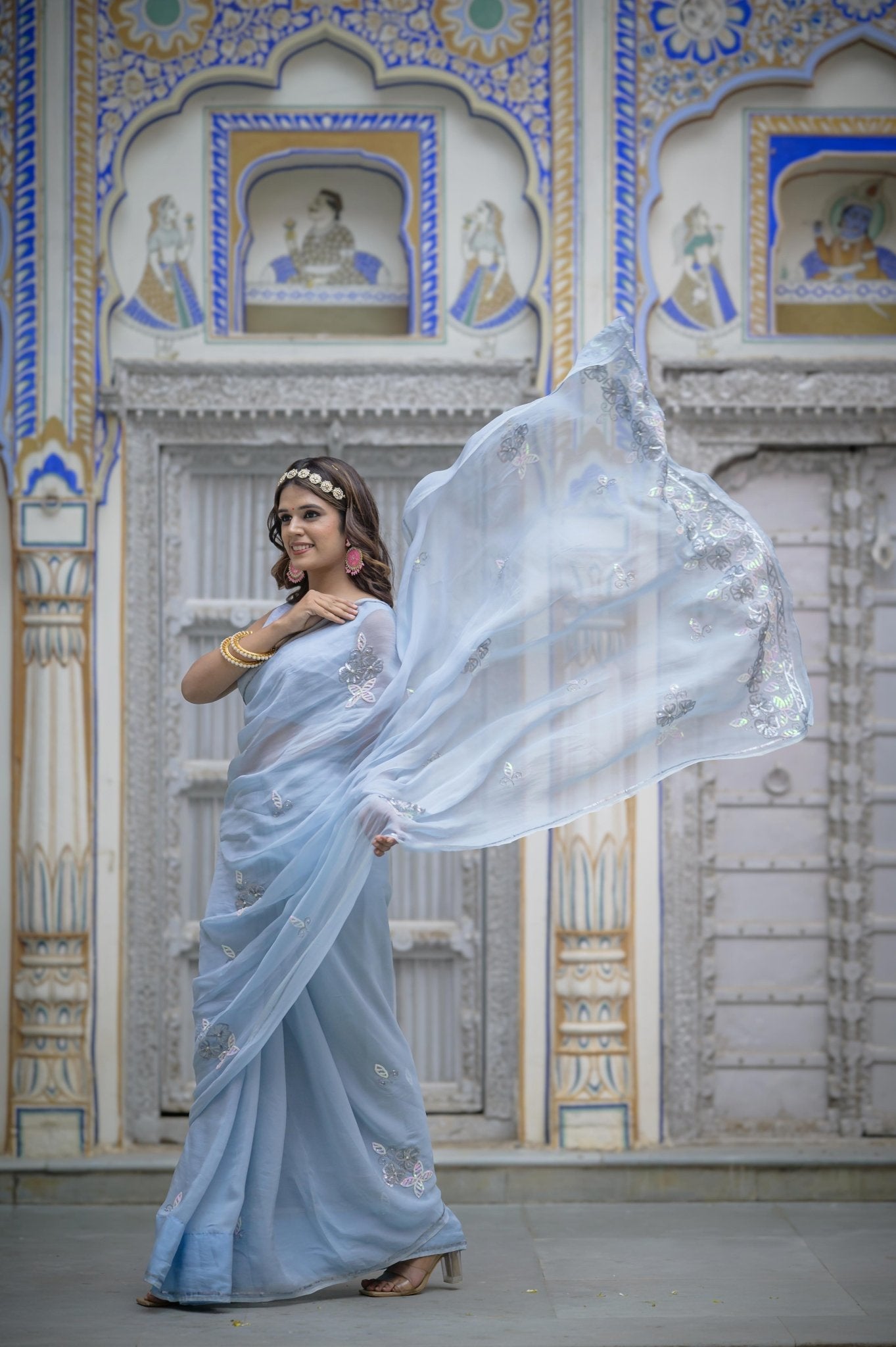 Gahna Blue Tari Saree - House of Baisa