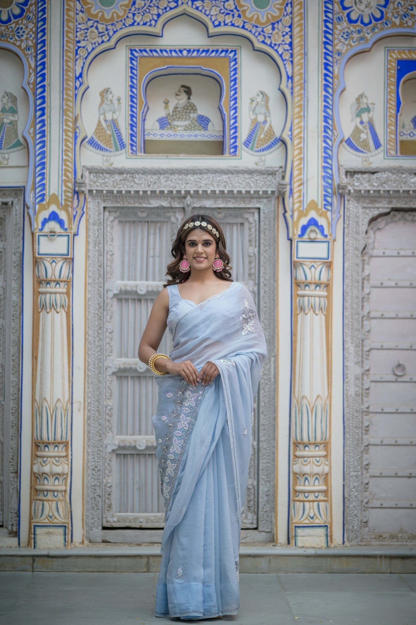 Gahna Blue Tari Saree - House of Baisa