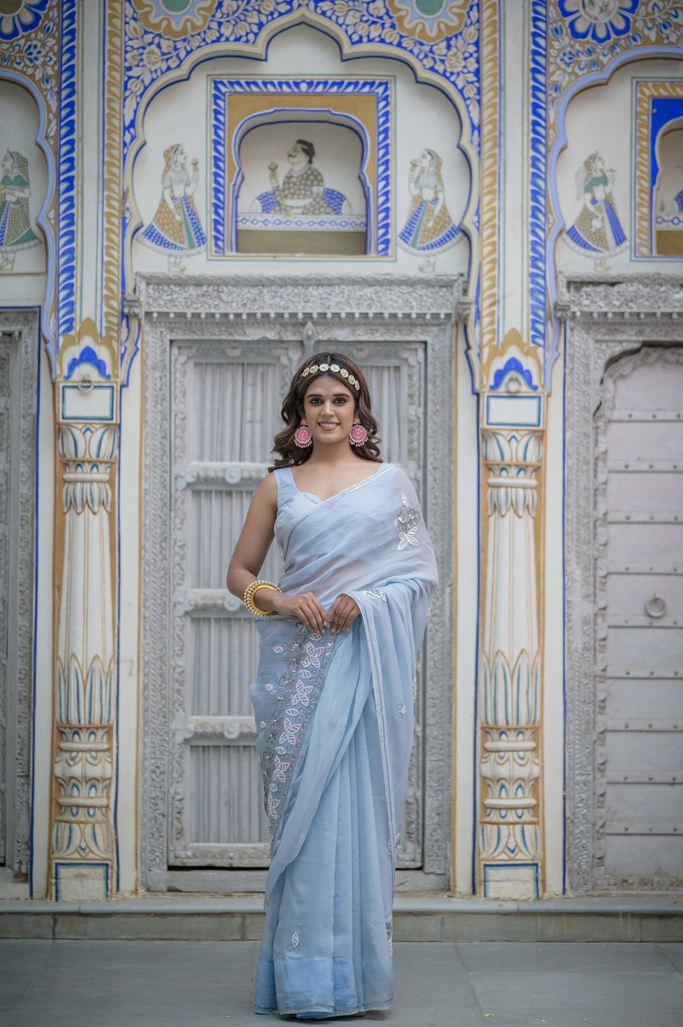 Gahna Blue Tari Saree - House of Baisa