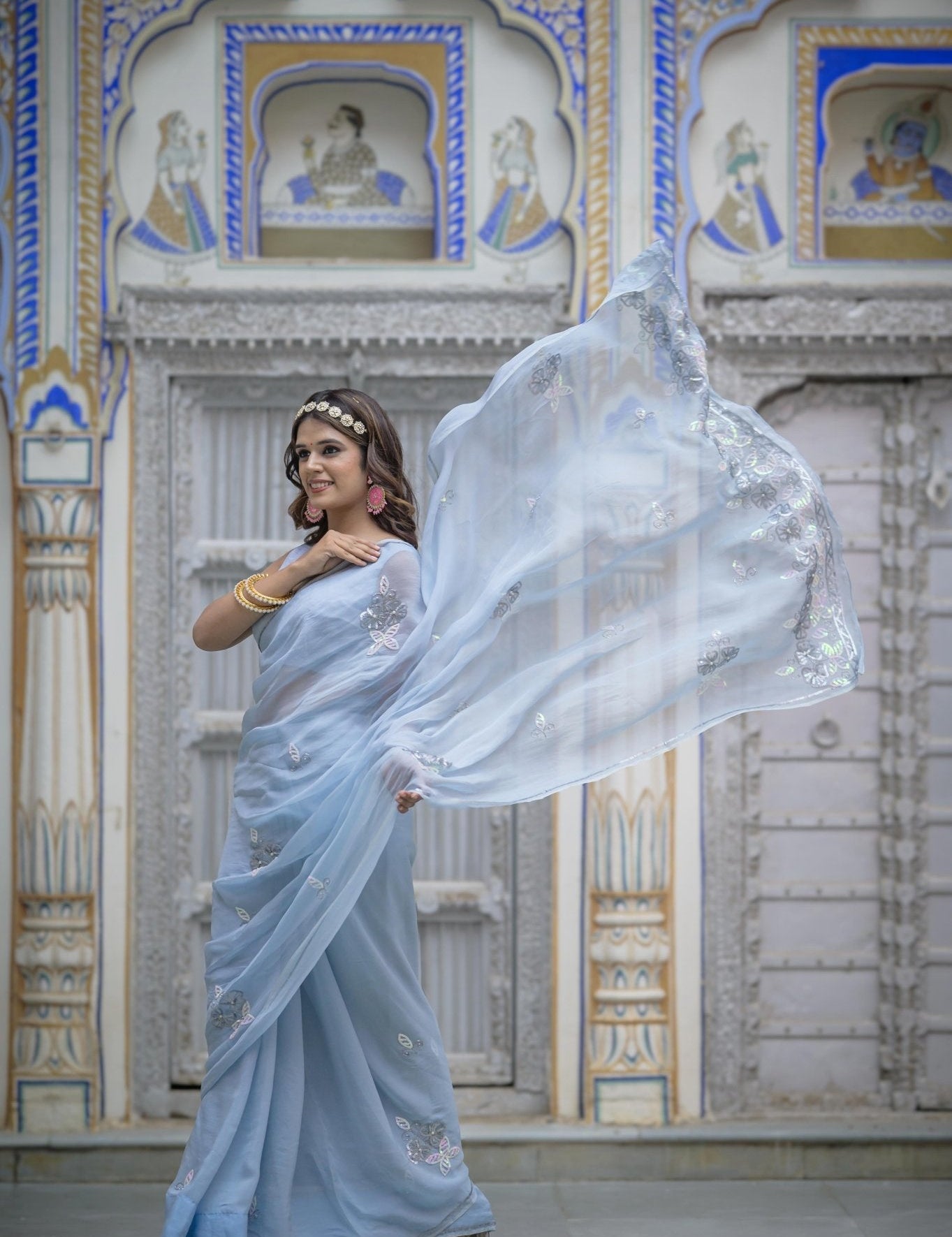 Gahna Blue Tari Saree - House of Baisa