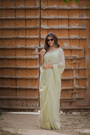 Hansini Green Tari Buta Saree - House of Baisa