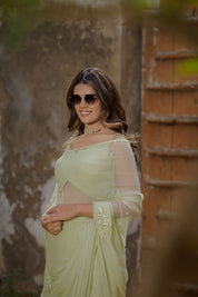 Hansini Green Tari Buta Saree - House of Baisa