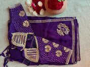 Jamuni Shahnayi Purple Organza Saree - House of Baisa