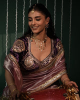 Kalindi Purple Aangi Saree Set