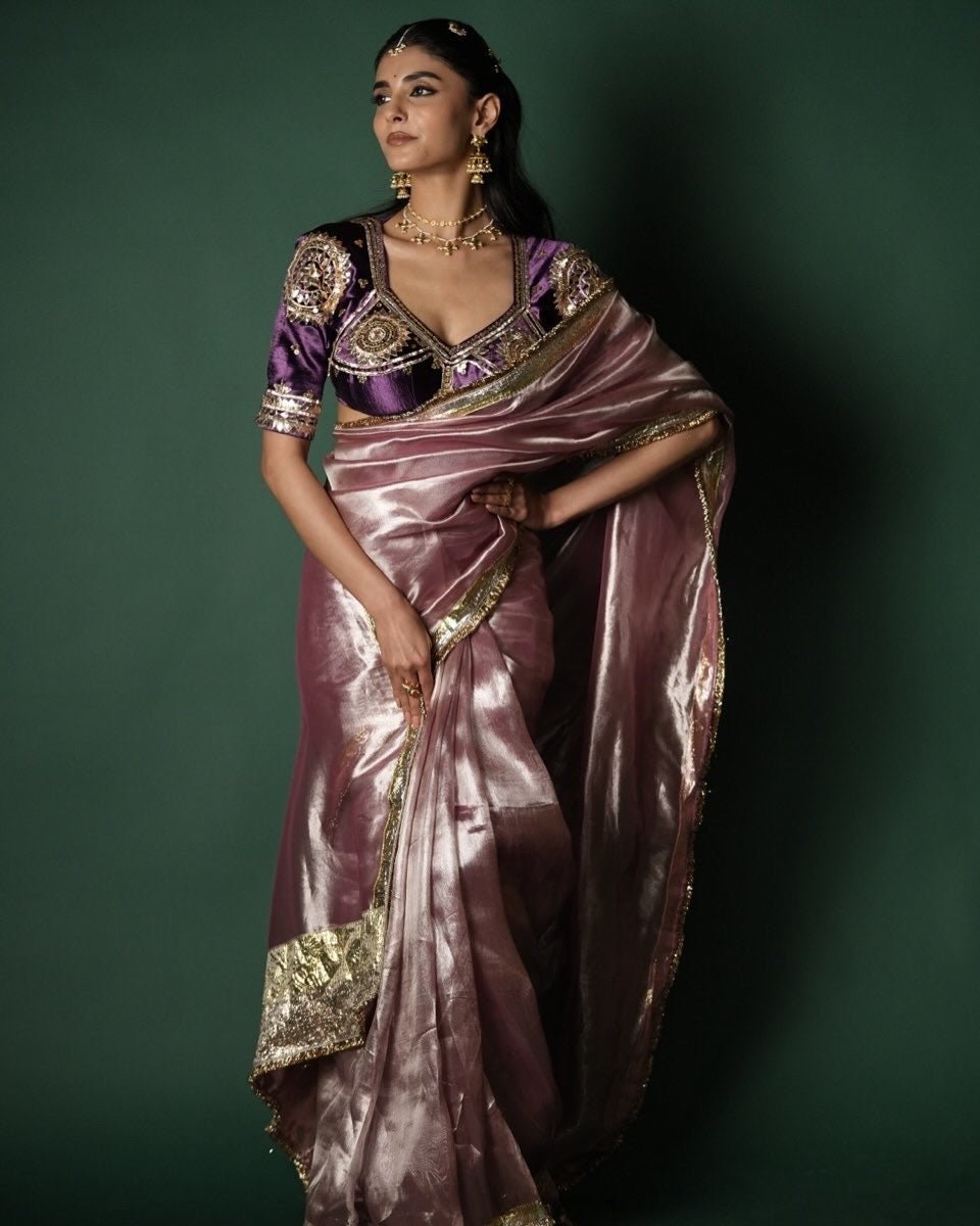 Kalindi Purple Aangi Saree Set - House of Baisa
