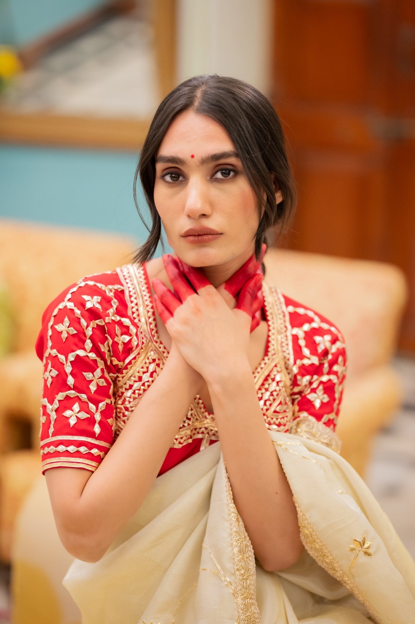 Laal Aangi Blouse - House of Baisa