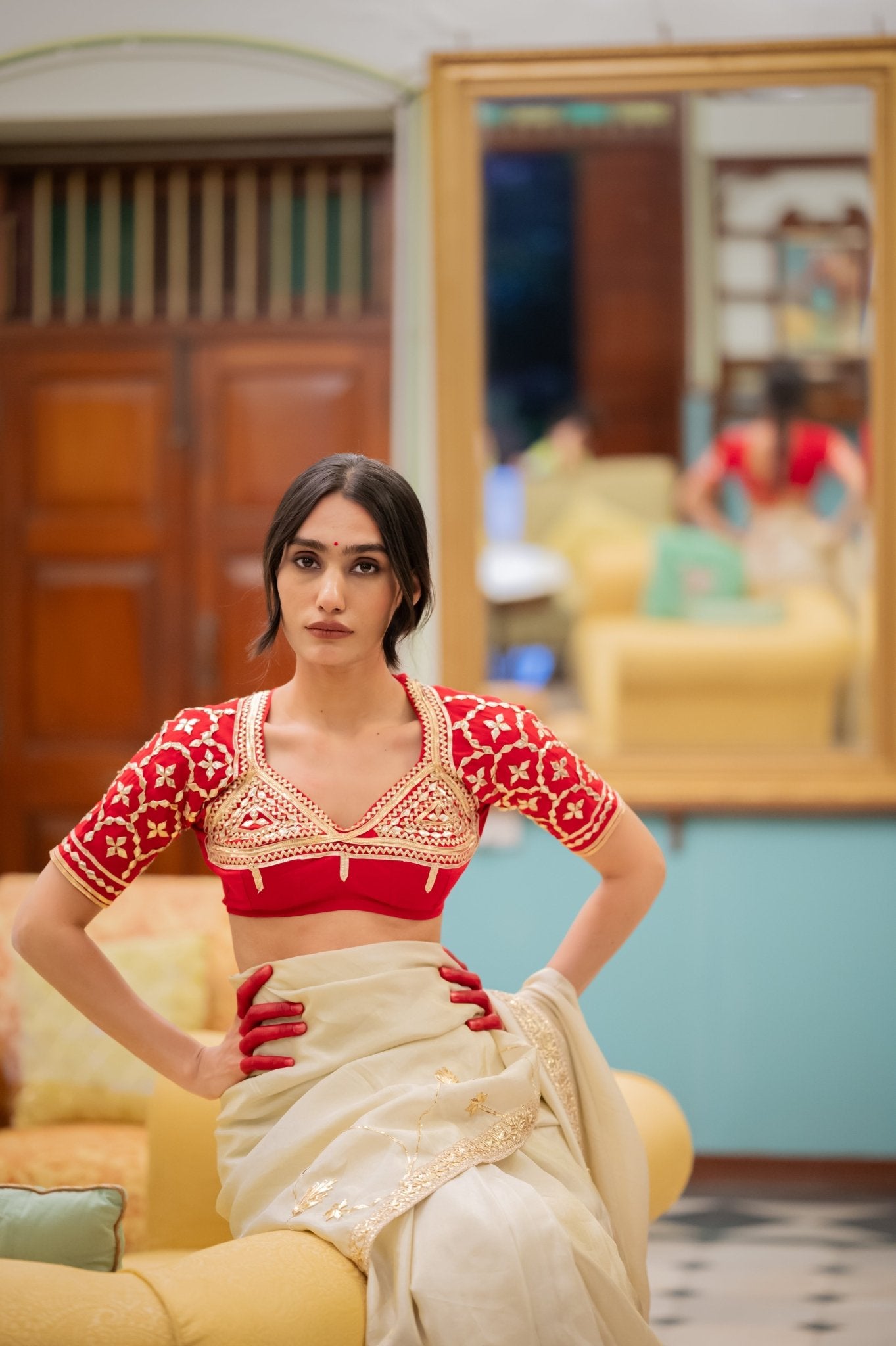 Laal Aangi Blouse - House of Baisa