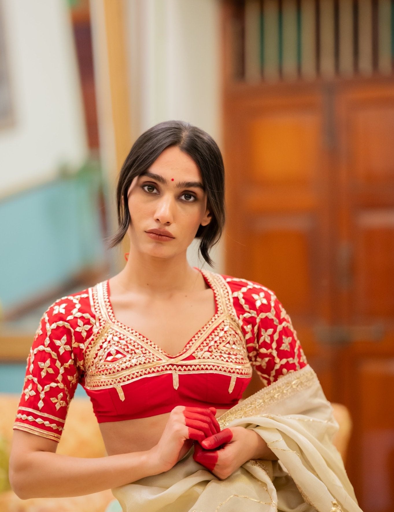 Laal Aangi Blouse - House of Baisa