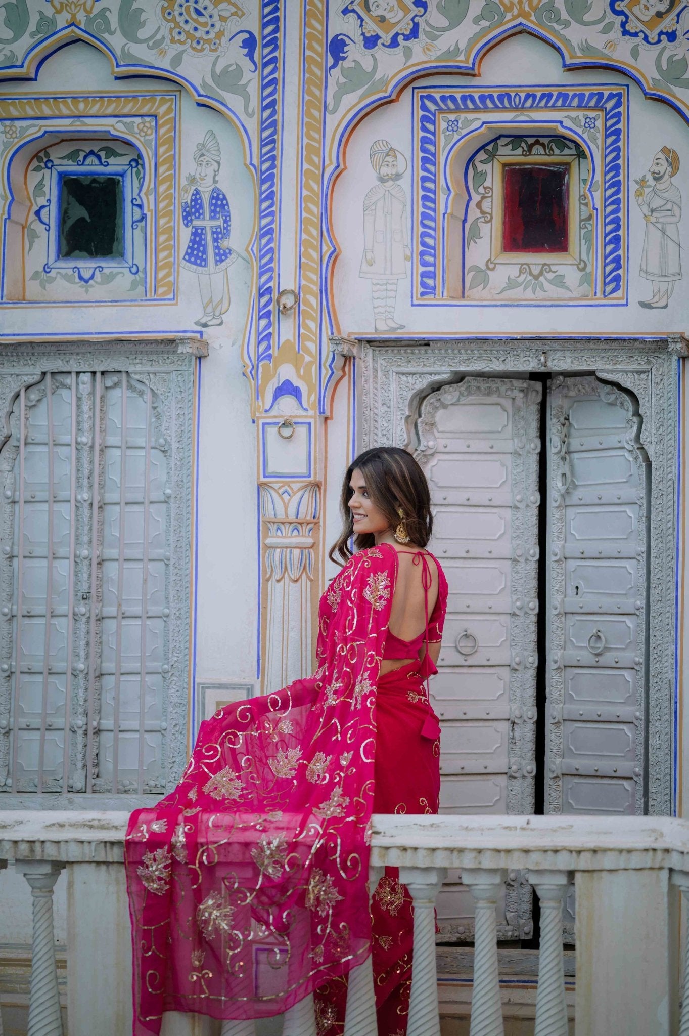 Maharani Pink Tari Saree - House of Baisa