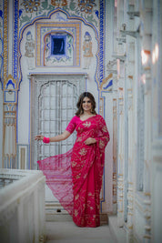 Maharani Pink Tari Saree - House of Baisa