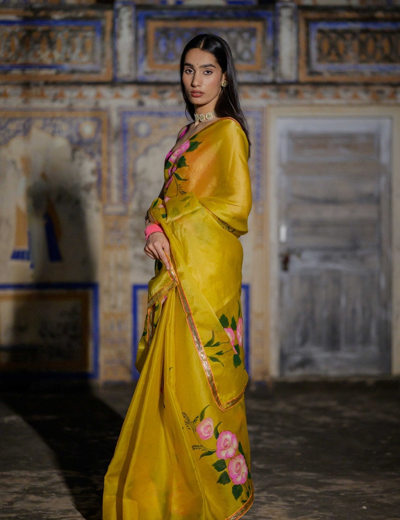 Mahiya Yellow Rose Saree - House of Baisa
