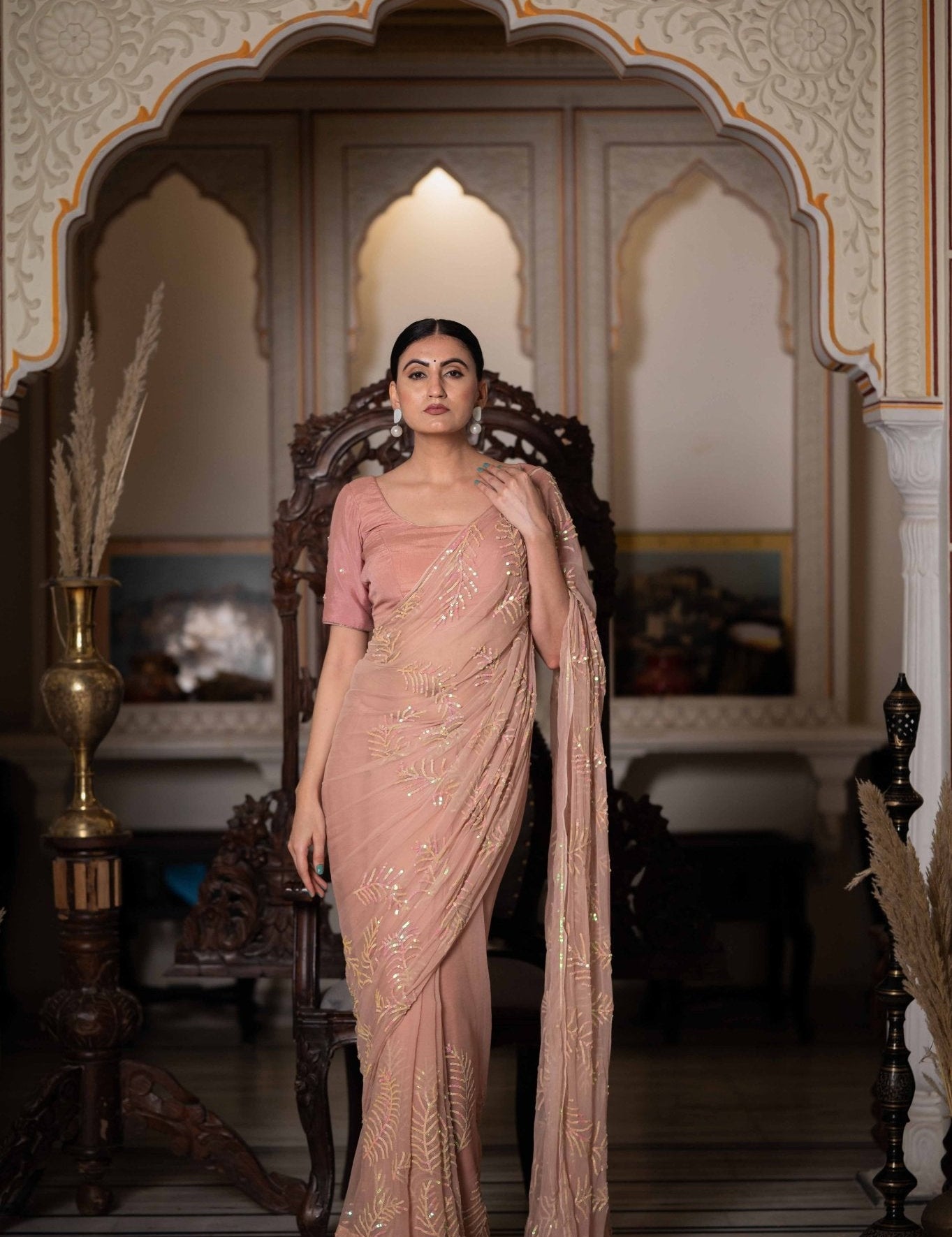 Mallar Beige Tari Saree - House of Baisa