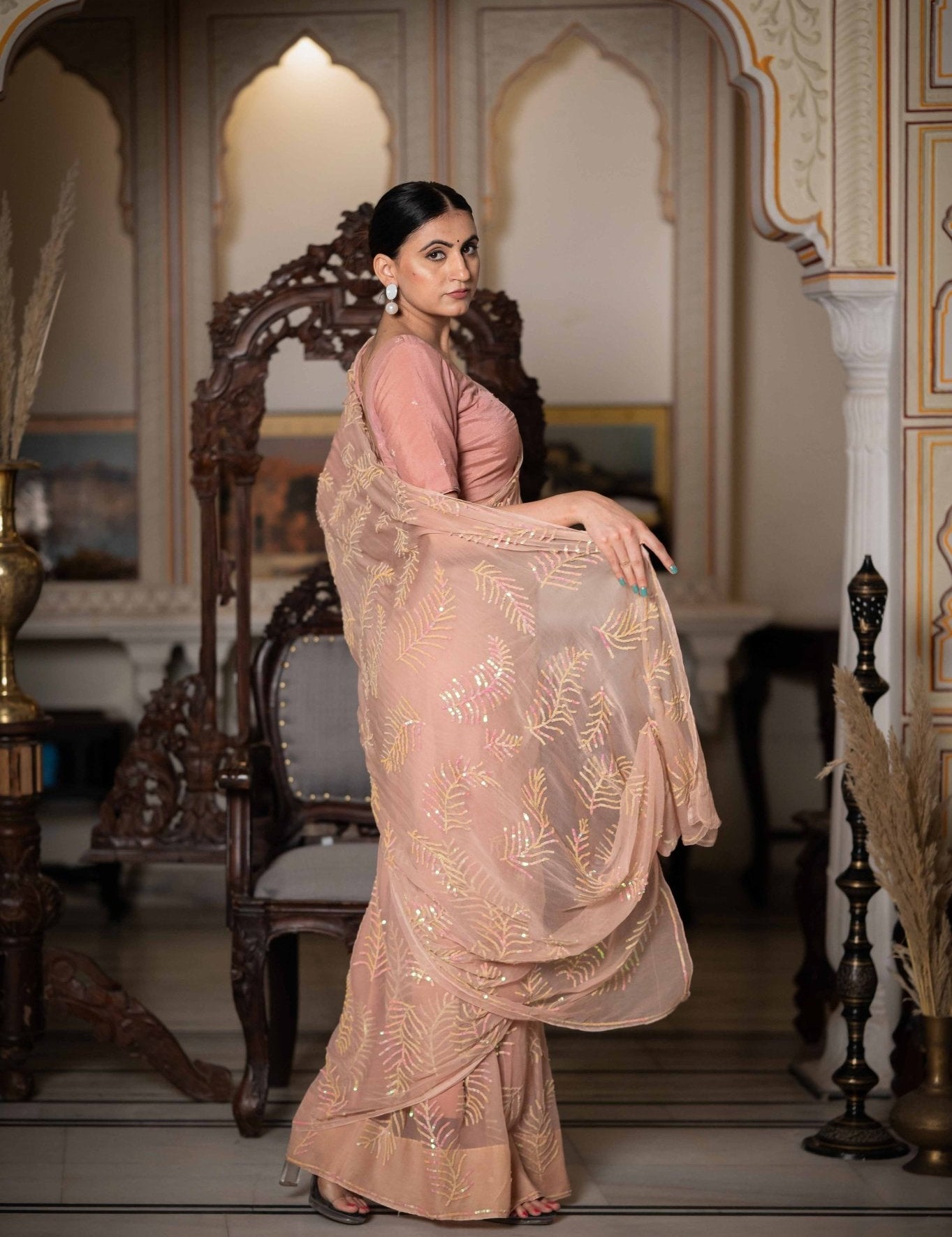 Mallar Beige Tari Saree - House of Baisa