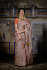 Mihika Mocha Brown Organza Saree - House of Baisa