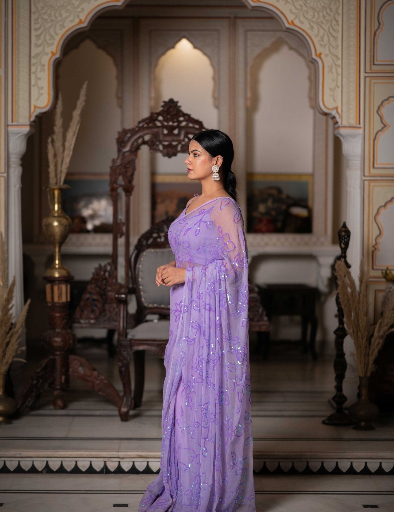 Moh Purple Tari Saree - House of Baisa