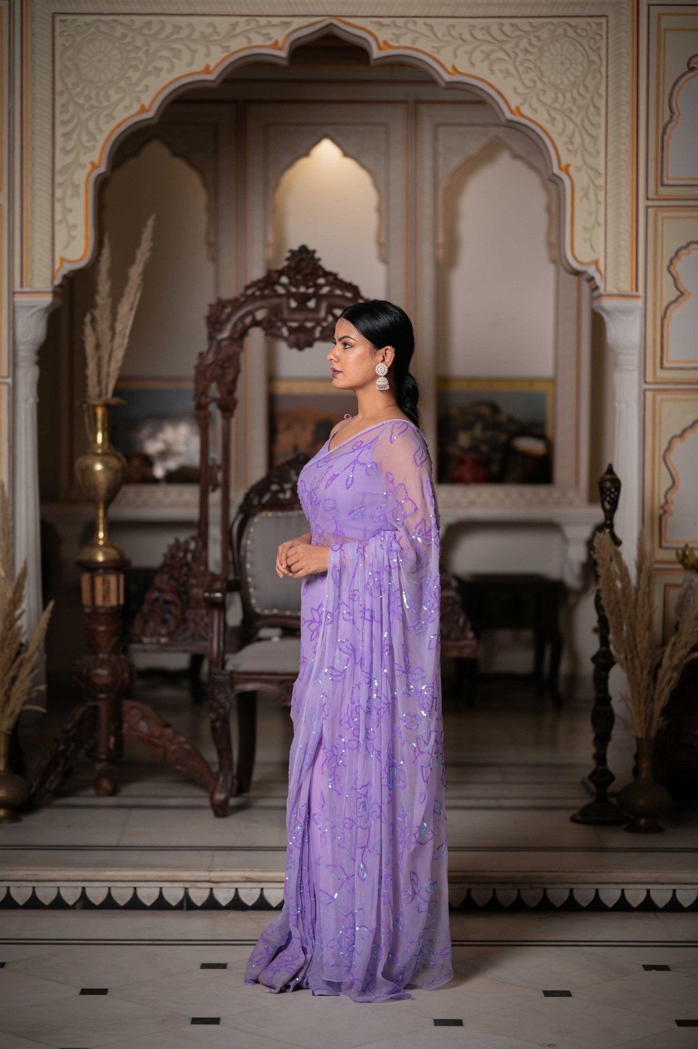 Moh Purple Tari Saree - House of Baisa