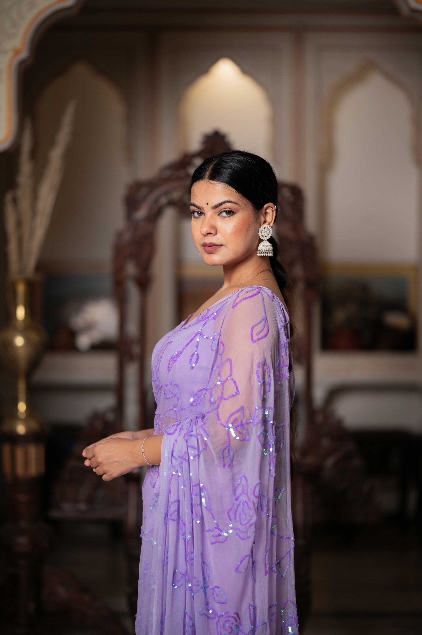 Moh Purple Tari Saree - House of Baisa