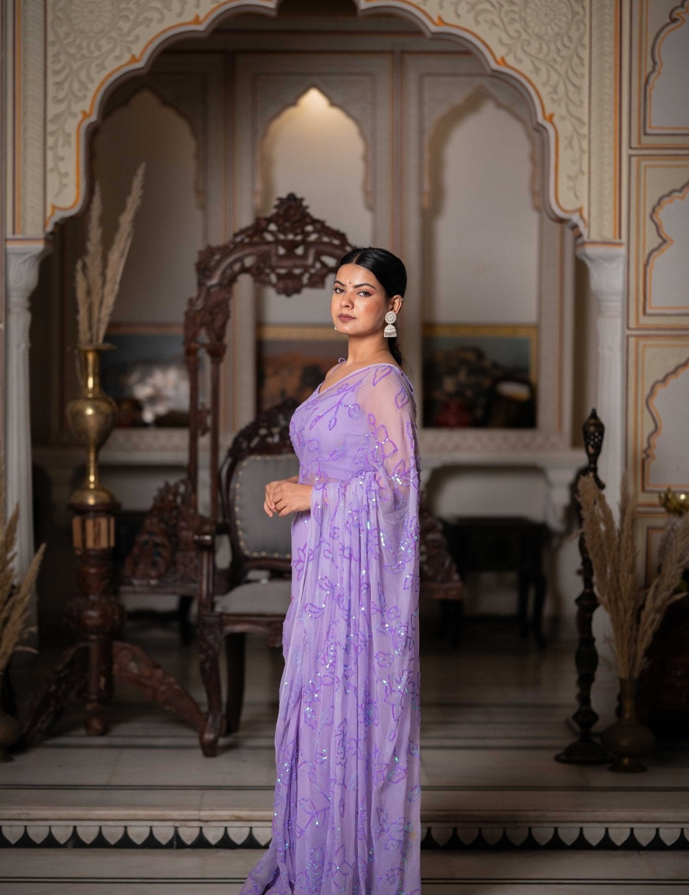Moh Purple Tari Saree - House of Baisa