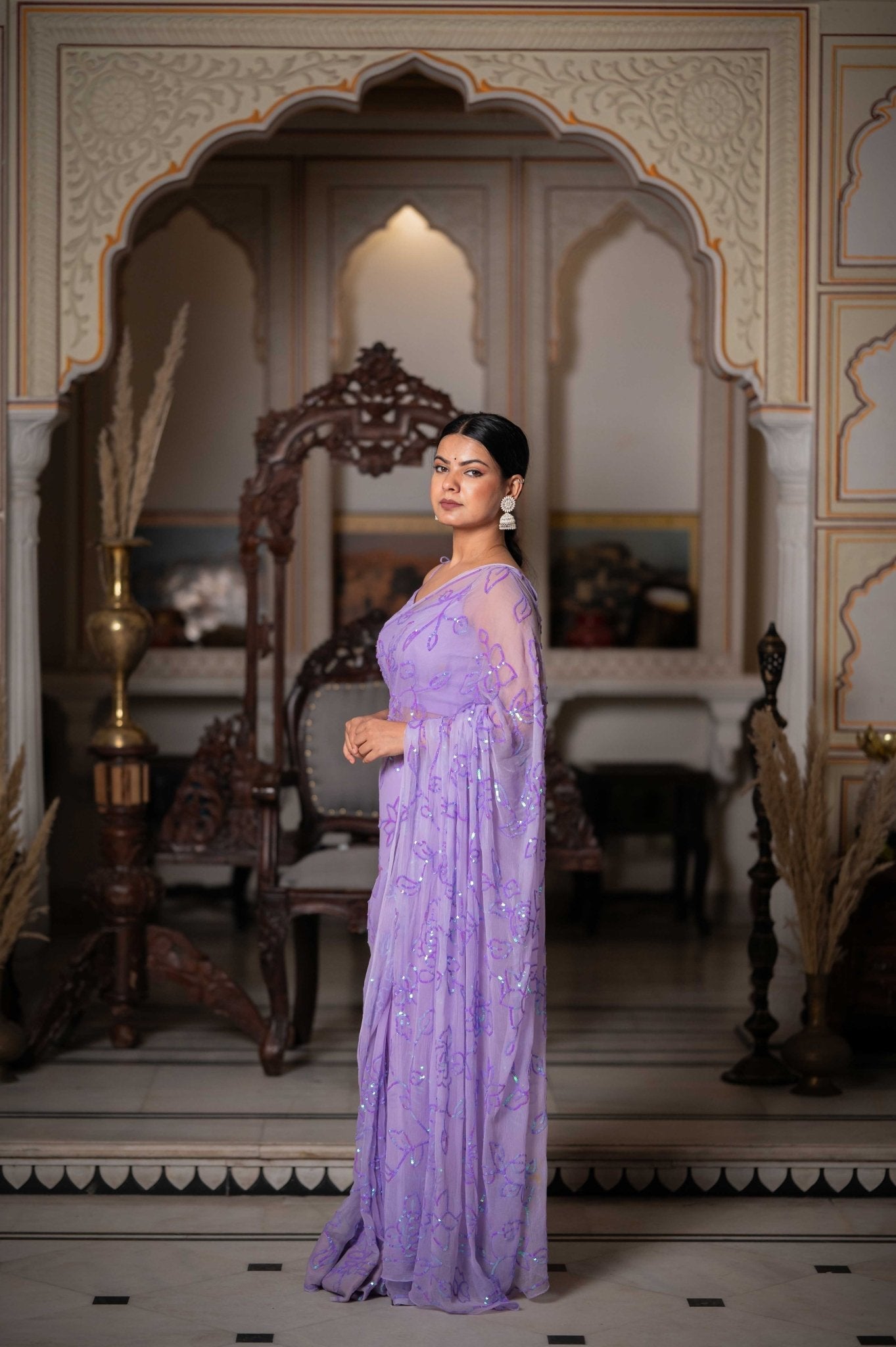 Moh Purple Tari Saree - House of Baisa