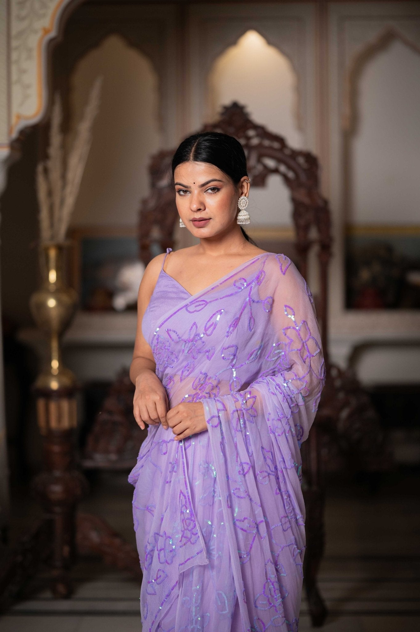 Moh Purple Tari Saree - House of Baisa