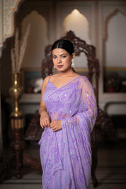 Moh Purple Tari Saree - House of Baisa