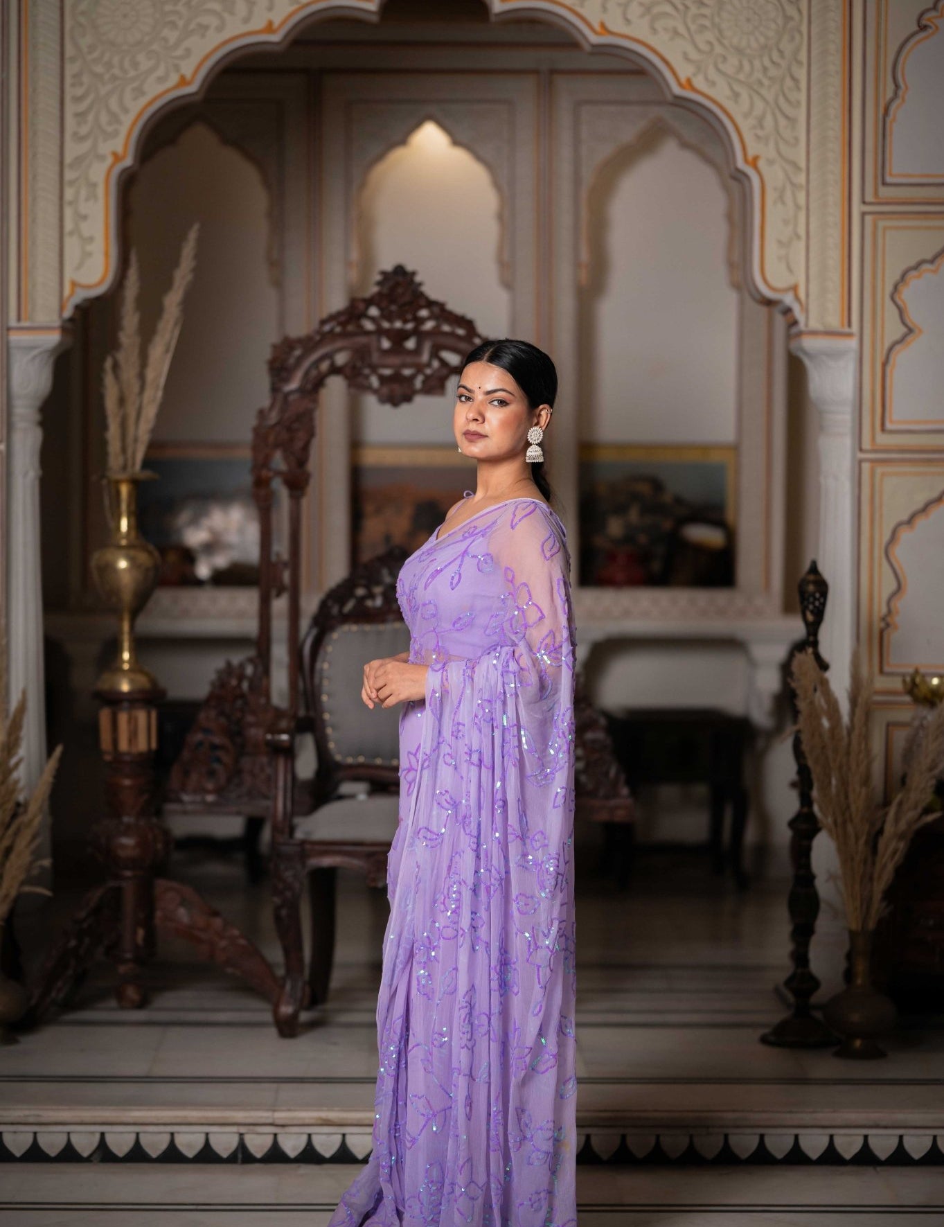 Moh Purple Tari Saree - House of Baisa
