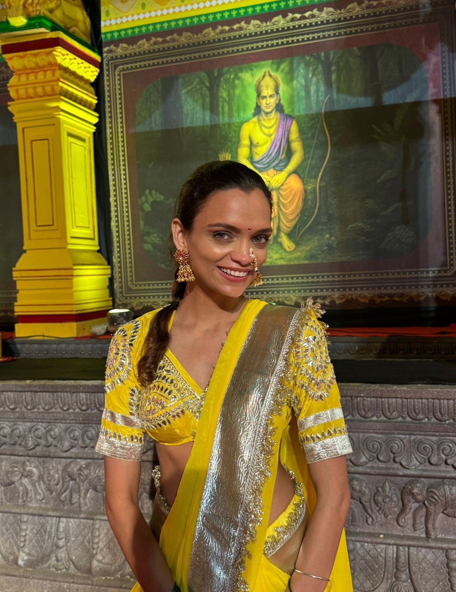 Nargis Yellow Aangi Blouse - House of Baisa