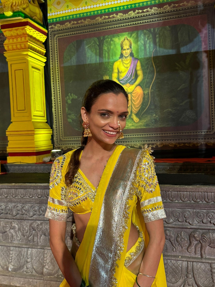 Nargis Yellow Aangi Blouse - House of Baisa