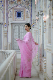 Pearl Pink Buta Saree - House of Baisa