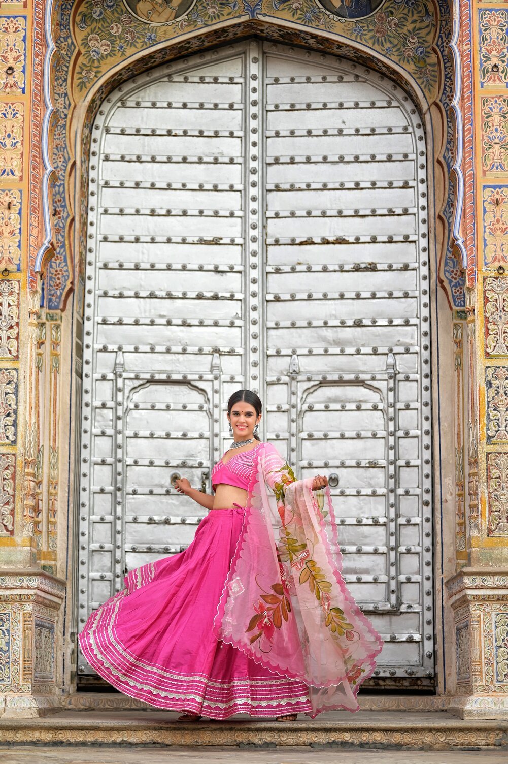 Periwinkle Gota Ghagra Set - House of Baisa