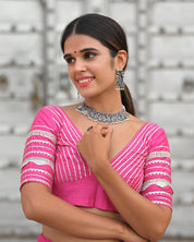 Periwinkle Gota Ghagra Set - House of Baisa