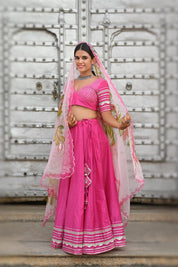 Periwinkle Gota Ghagra Set - House of Baisa