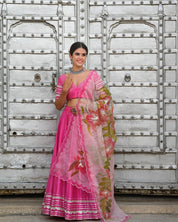 Periwinkle Gota Ghagra Set - House of Baisa