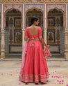 Flatlay view of lehenga showing blouse and skirt