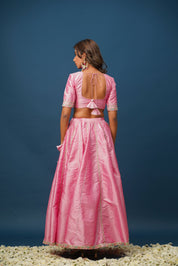 Pink Lehenga for Women – Rohini Satin Bridal & Festive Set - House of Baisa