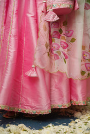 Pink Lehenga for Women – Rohini Satin Bridal & Festive Set - House of Baisa