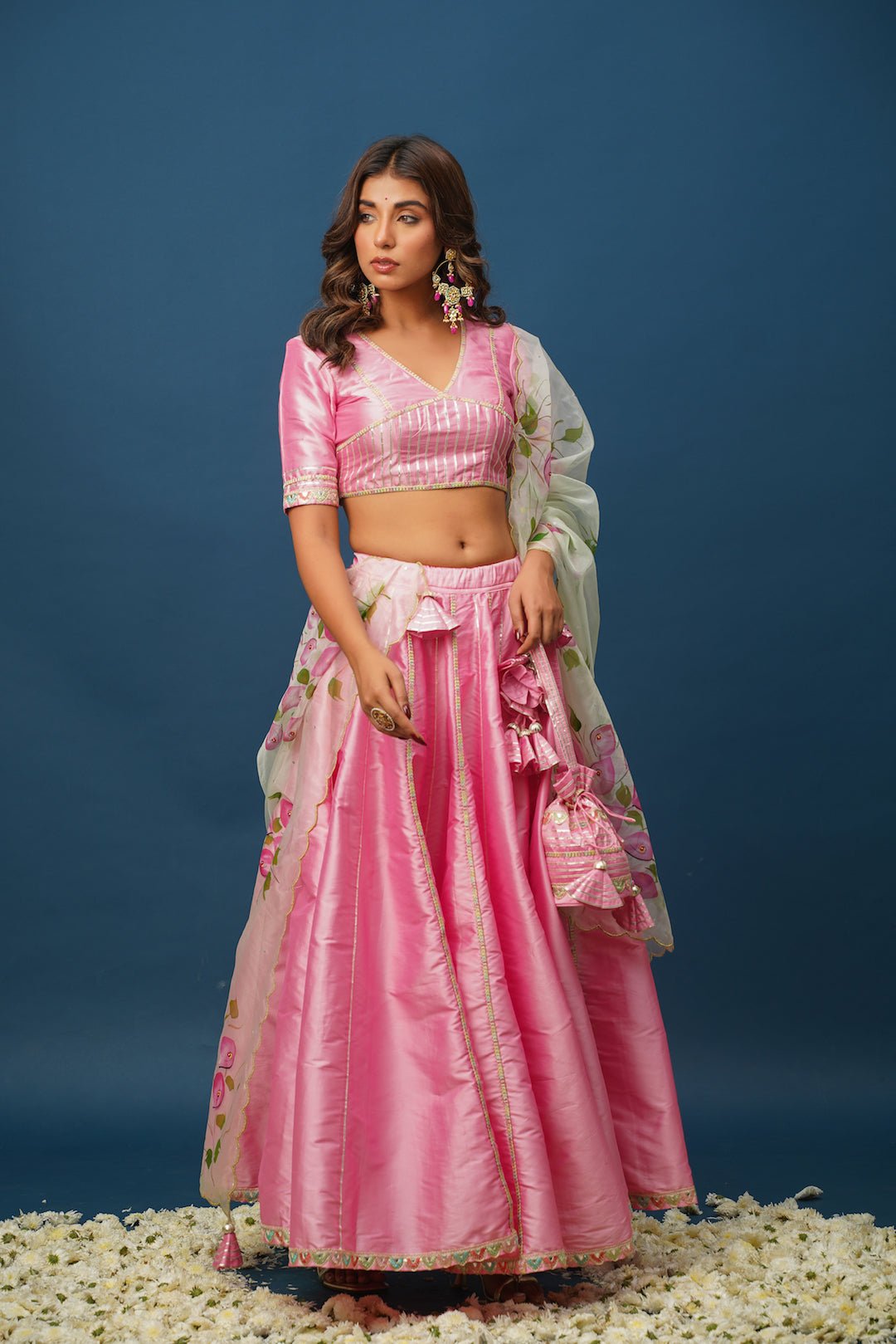 Pink Lehenga for Women – Rohini Satin Bridal & Festive Set - House of Baisa