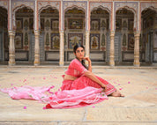Pink Lehenga Set – Bougainville - Inspired Gota Work Ensemble - House of Baisa
