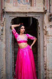 Rani Satin Aangi Lehanga Set - House of Baisa