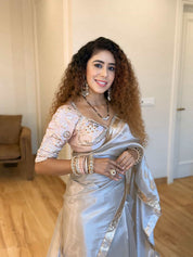 Soundrya Pink Tissue Satin Aangi - House of Baisa