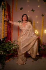 Sundari Hand Embroidered Tissue Saree