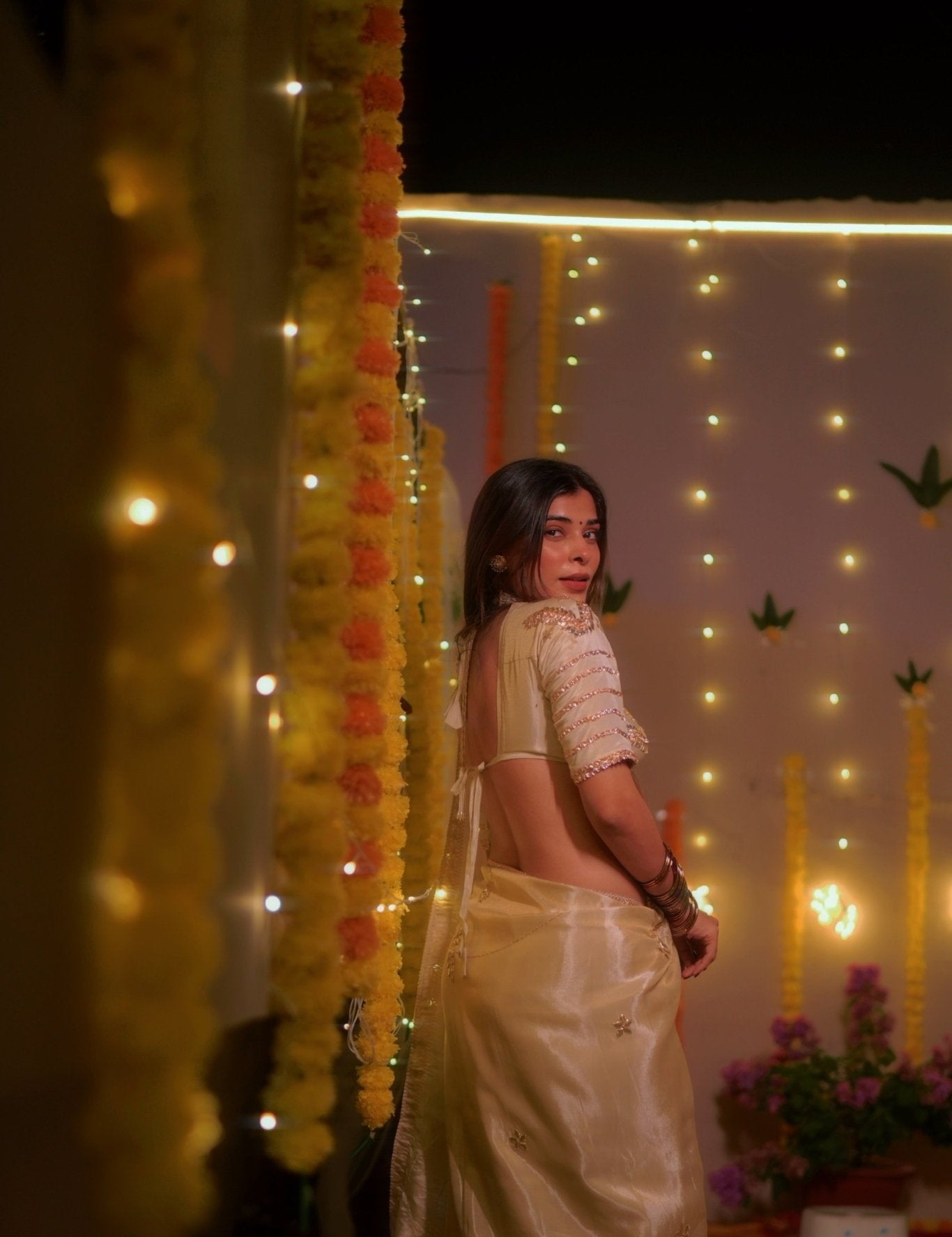 Sundari Ivory Aangi Blouse - House of Baisa