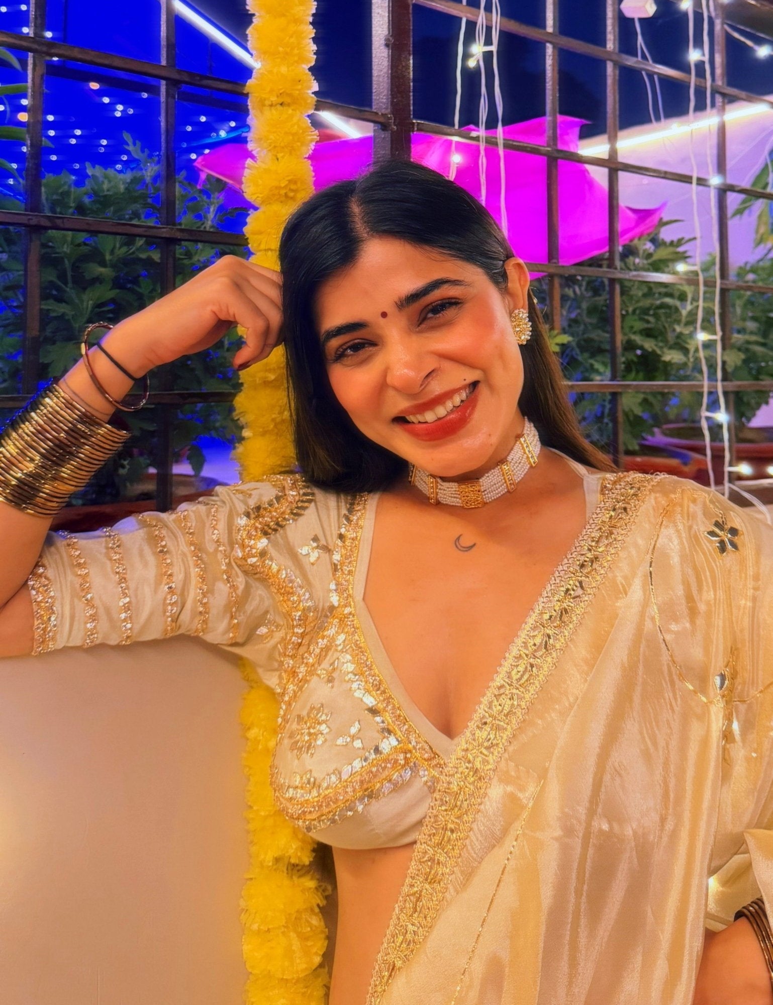 Sundari Ivory Aangi Blouse - House of Baisa